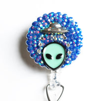 Load image into Gallery viewer, Alien And Space Ship Retractable ID Badge Reel