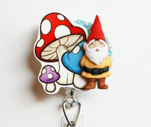 Load image into Gallery viewer, I Heart Gnomes Retractable ID Badge Reel