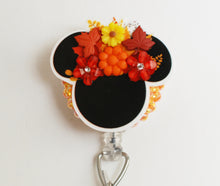 Load image into Gallery viewer, Mickey Mouse Fall Silhouette Retractable ID Badge Reel