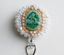Load image into Gallery viewer, Fairy Tale Cameo Retractable ID Badge Reel