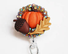 Load image into Gallery viewer, Autumn Harvest Time Retractable ID Badge Reel