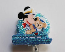 Load image into Gallery viewer, Mickey Mouse And Duffy Go Cruising Retractable ID Badge Reel
