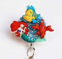 Load image into Gallery viewer, Little Mermaid Ariel And Friends Retractable ID Badge Reel