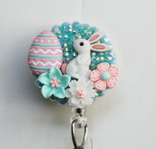 Load image into Gallery viewer, Bunny In Spring Time Retractable ID Badge Reel