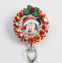 Load image into Gallery viewer, Merry Christmas Minnie Mouse Retractable ID Badge Reel