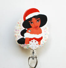 Load image into Gallery viewer, Princess Jasmine At Christmas Retractable ID Badge Reel