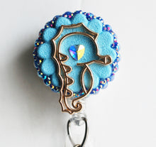 Load image into Gallery viewer, Seahorse Outline Retractable ID Badge Reel