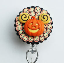 Load image into Gallery viewer, Mickey Mouse Pumpkin Retractable ID Badge Reel