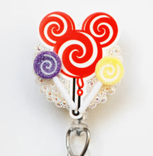 Load image into Gallery viewer, Mickey Mouse Lollipop Retractable ID Badge Reel