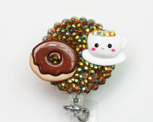 Load image into Gallery viewer, Smiley Face Coffee And A Donut Retractable ID Badge Reel