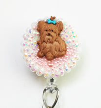 Load image into Gallery viewer, Maltese Pretty Retractable ID Badge Reel