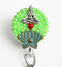 Load image into Gallery viewer, I Heart Yoga Retractable ID Badge Reel