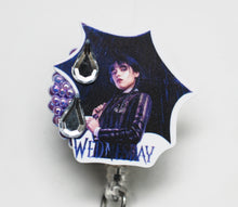 Load image into Gallery viewer, Wednesday Addams Retractable ID Badge Reel