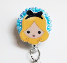 Load image into Gallery viewer, Alice In Wonderland Head Shot Retractable ID Badge Reel