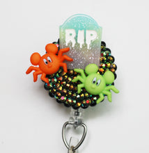 Load image into Gallery viewer, Halloween Mickey Mouse Spiders Retractable ID Badge Reel