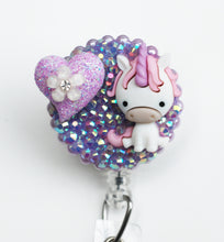 Load image into Gallery viewer, Baby Unicorn On Lilac Retractable ID Badge Reel