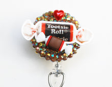 Load image into Gallery viewer, I Heart Tootsie Rolls Retractable ID Badge Reel