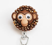Load image into Gallery viewer, Monkey Face Retractable ID Badge Reel