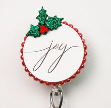 Load image into Gallery viewer, Christmas Joy Retractable ID Badge Reel