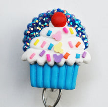 Load image into Gallery viewer, Mickey Inspired Frosty Cupcake Retractable ID Badge Reel