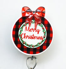 Load image into Gallery viewer, Big Merry Christmas Retractable ID Badge Reel
