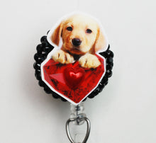 Load image into Gallery viewer, Retriever Puppy Retractable ID Badge Reel