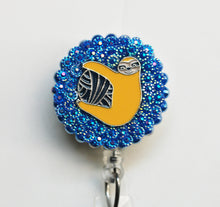 Load image into Gallery viewer, Sloth Yarn Helper Retractable ID Reel