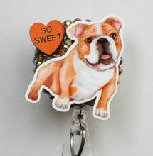 Load image into Gallery viewer, Bulldog So Sweet Retractable ID Badge Reel