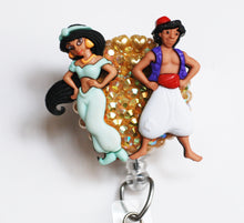Load image into Gallery viewer, Disney's Aladdin And Jasmine Retractable ID Badge Reel