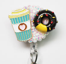 Load image into Gallery viewer, Hot Coffee And A Fresh Donut Retractable ID Badge Reel