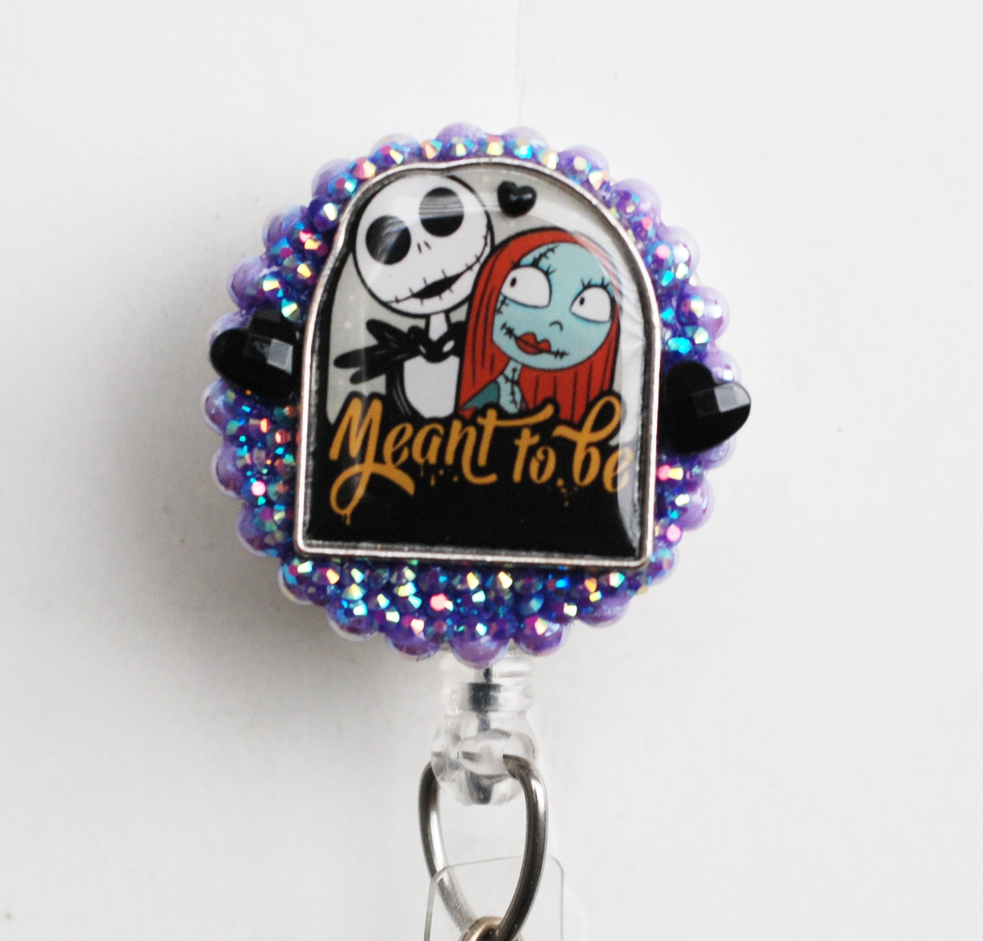Jack And Sally Meant To Be Retractable ID Badge Reel – Zipperedheart