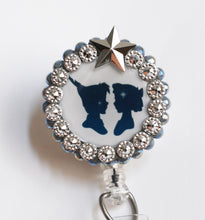 Load image into Gallery viewer, Peter Pan And Wendy Silhouettes Retractable ID Badge Reel