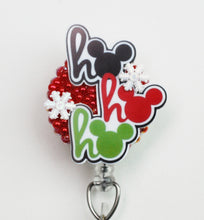 Load image into Gallery viewer, HO HO HO Mickey Mouse Retractable ID Badge Reel