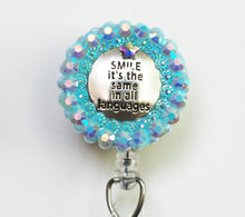 Load image into Gallery viewer, Smile It's The Same In All Languages Retractable ID Badge Reel