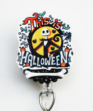 Load image into Gallery viewer, This Is Halloween-Nightmare Before Christmas Retractable ID Badge Reel