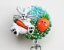Load image into Gallery viewer, Happy Bunny Happy Carrot Retractable ID Badge Reel