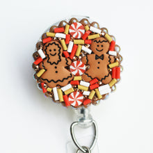 Load image into Gallery viewer, GingerBread People Retractable ID Badge Reel