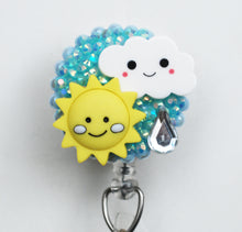 Load image into Gallery viewer, Hello Sunshine Goodbye Rain Retractable ID Badge Reel