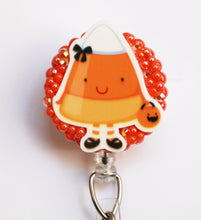 Load image into Gallery viewer, Happy Candy Corn Retractable ID Badge Reel