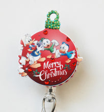 Load image into Gallery viewer, Merry Christmas Donald Duck And His Nephews Retractable ID Badge Reel