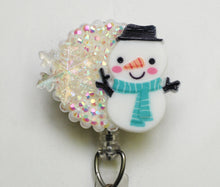 Load image into Gallery viewer, Happy Snowman Retractable ID Badge Reel