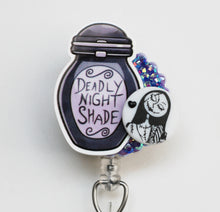 Load image into Gallery viewer, Nightmare Before Christmas Sally's Deadly Night Shade Retractable ID Badge Reel
