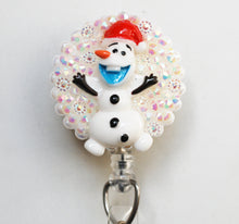 Load image into Gallery viewer, Santa Olaf Retractable ID Badge Reel