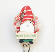 Load image into Gallery viewer, Merry Christmas Gnome Retractable ID Badge Reel