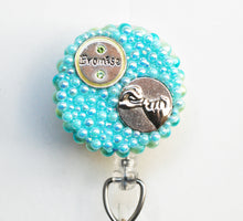 Load image into Gallery viewer, Pinky Promise Retractable ID Badge Reel