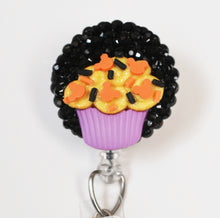 Load image into Gallery viewer, Halloween Mickey Mouse Cupcake Retractable ID Badge Reel