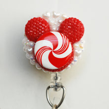 Load image into Gallery viewer, Peppermint MIckey Mouse Retractable ID Badge Reel