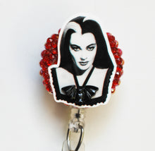 Load image into Gallery viewer, Lily Munster Retractable ID Badge Reel