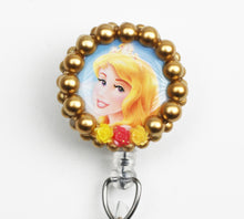 Load image into Gallery viewer, Aurora Is Sleeping Beauty Retractable ID Badge Reel