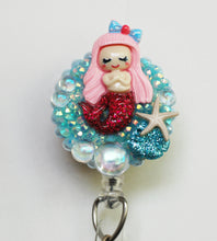 Load image into Gallery viewer, Sleeping Mermaid Beauty Retractable ID Badge Reel